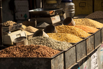 selection of dry beans in market Hyderabad India