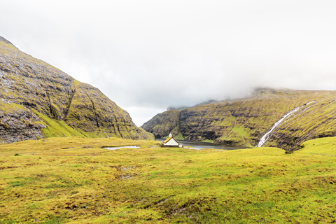 chapel in the distance faroe islands