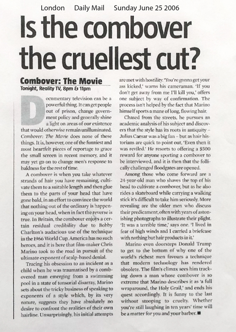 Combover: the Movie review from the London Daily Mail Sunday edition June 25 2006