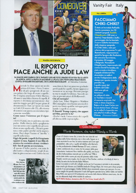 Vanity Fair Italy article featuring Combover: the Movie